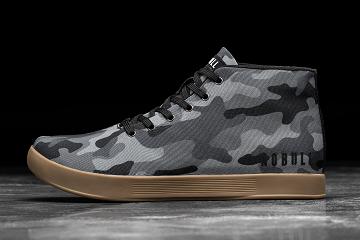 Women's Nobull Camo Canvas Mid Trainers Black | SG S2926G